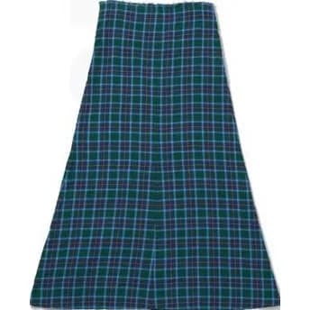 Via Linen Check Long Skirt