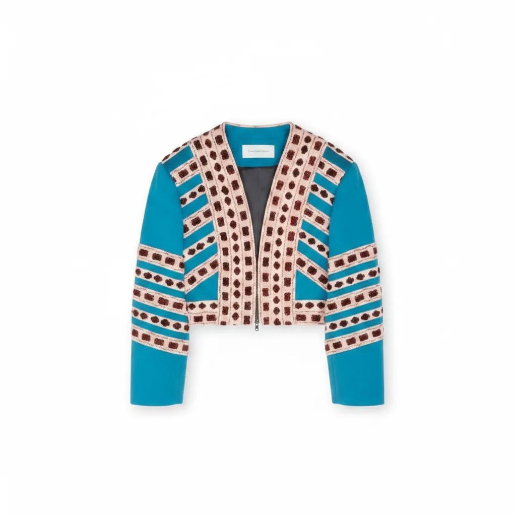 Embroidered cropped jacket