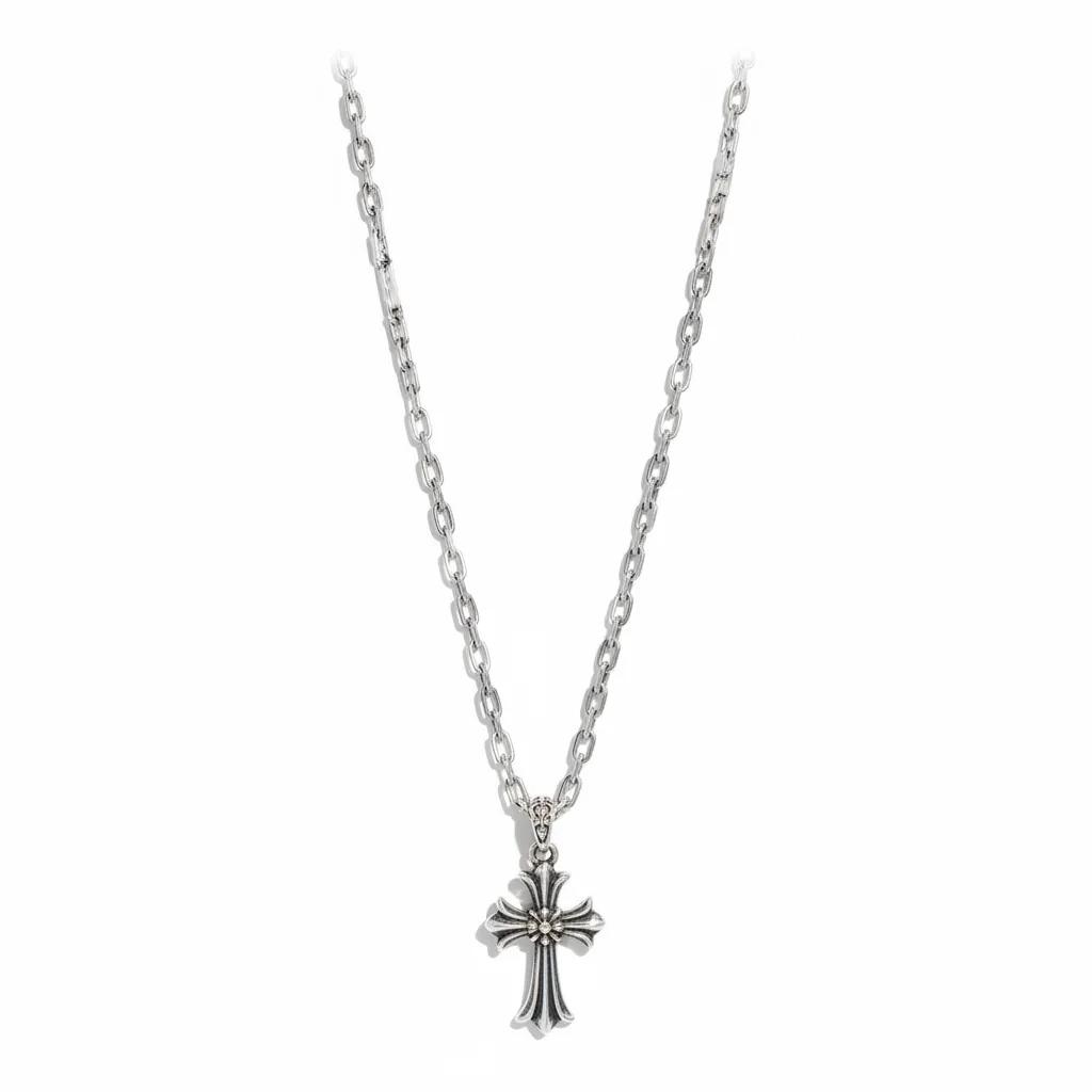 Cross Paper Chain Pendant Necklace