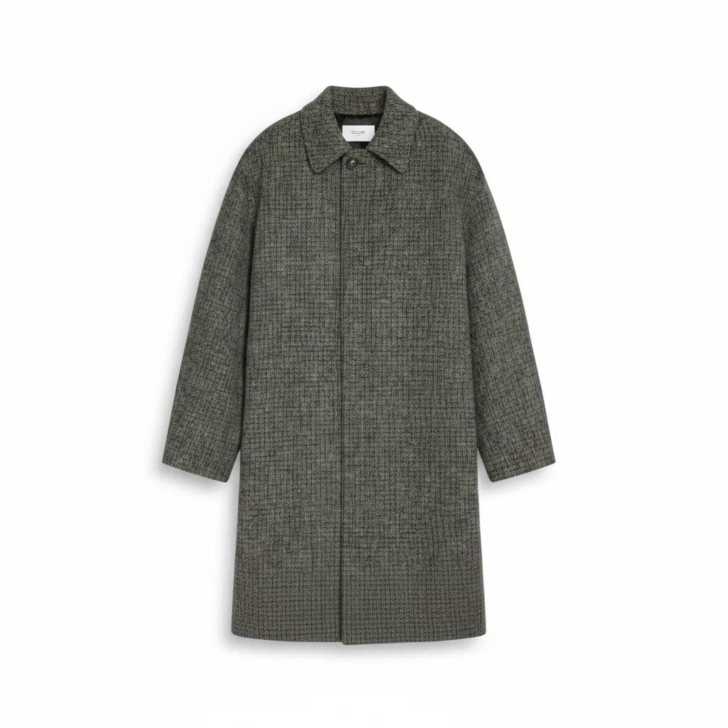 Mac Coat In Checked Wool Tweed