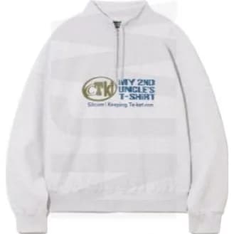 teket Uncle's Half Zip-Up Sweatshirt _ Melange Gray