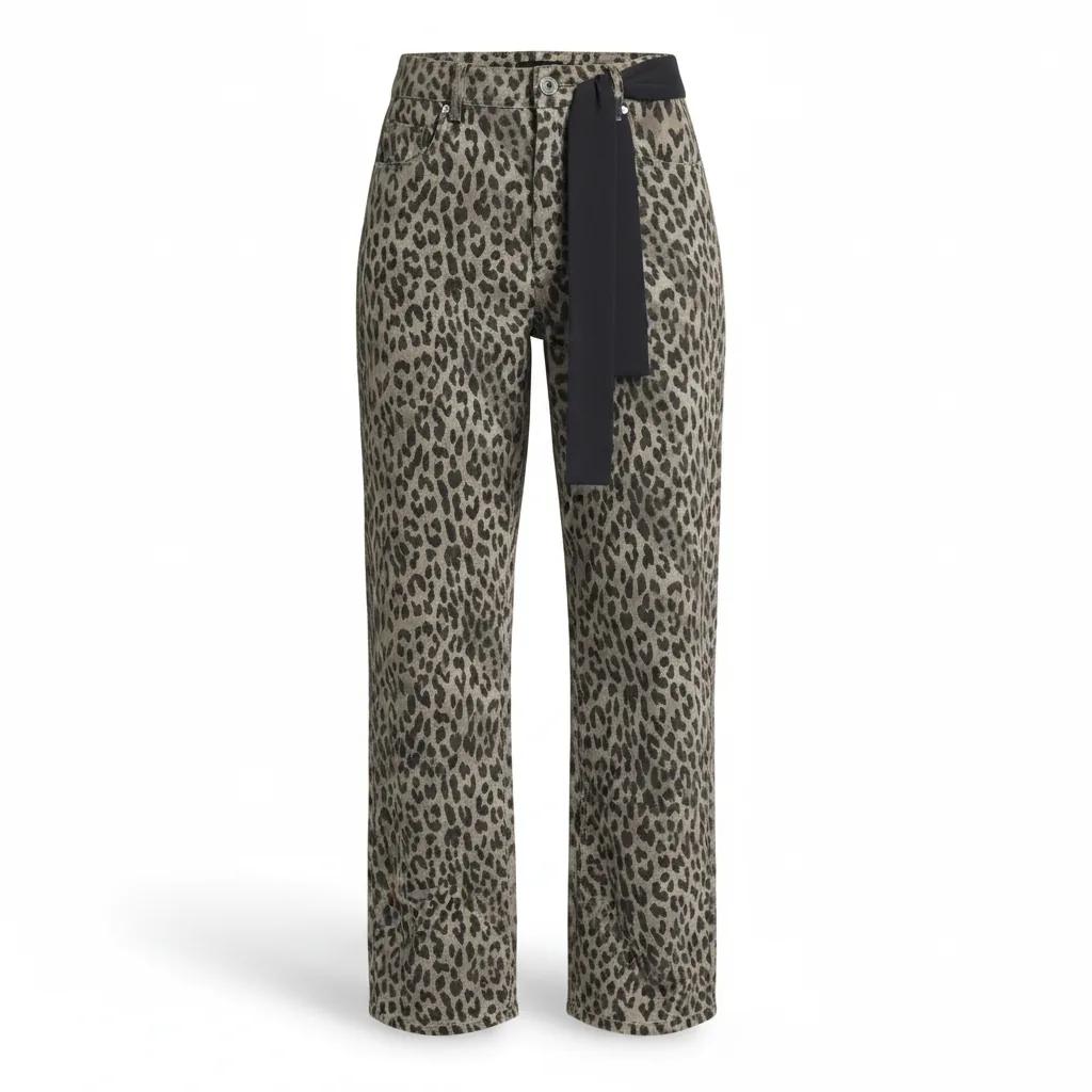 Leopard Straight Pants