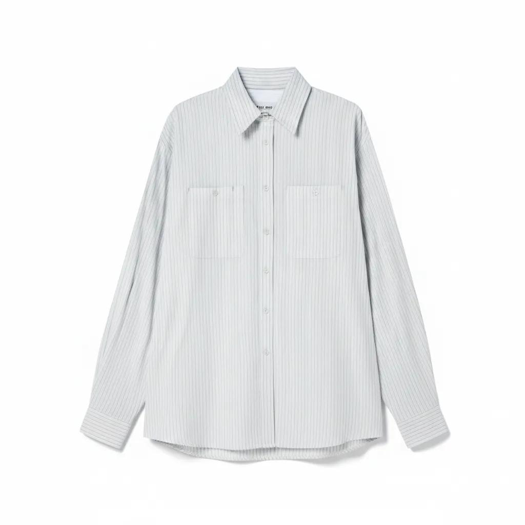 Breeze Stripe Work Shirts in White