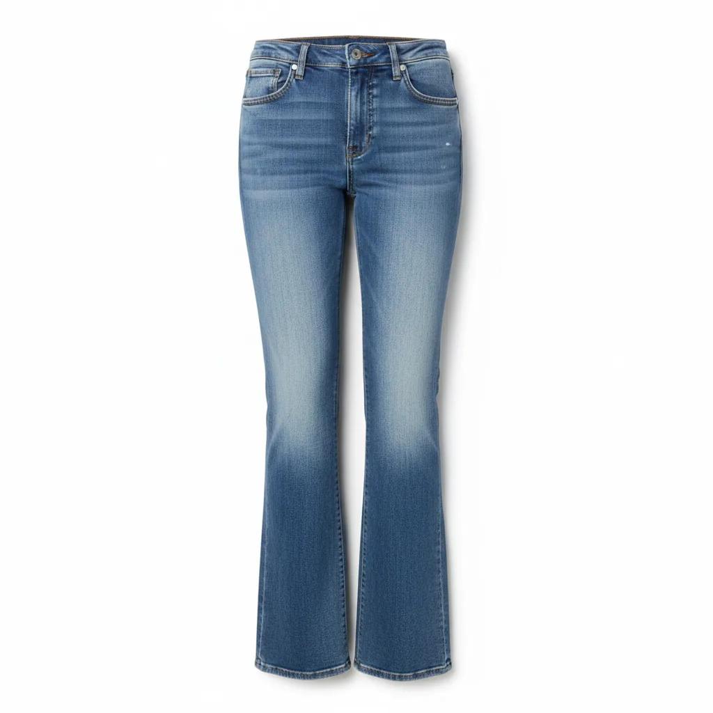 Washed Flare Jeans Low Waist Denim