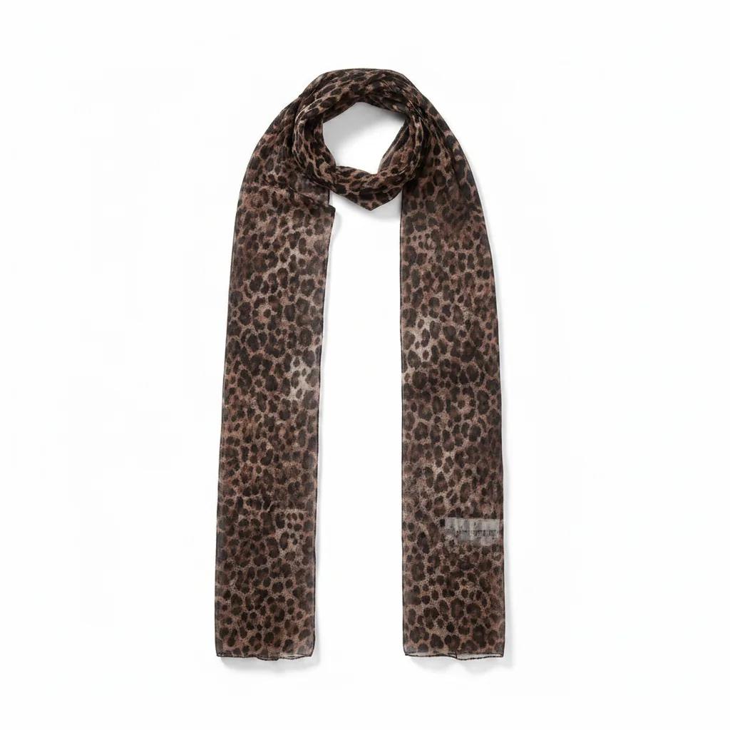 Leopard Mesh long Scarf
