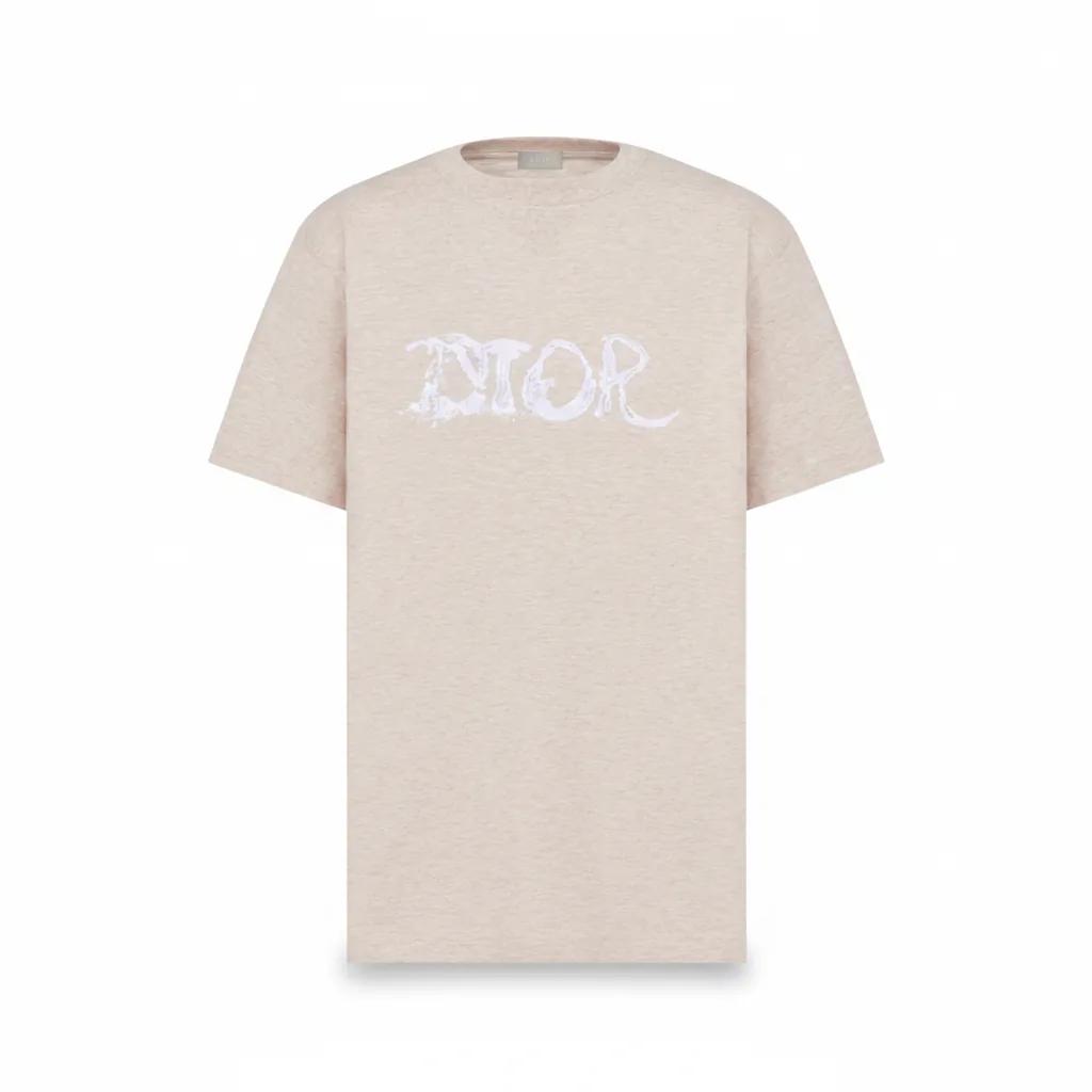 Oversized Beige Cotton Jersey T-Shirt