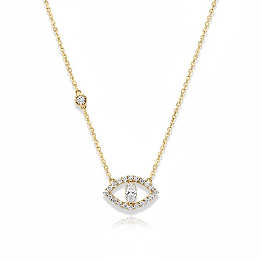 Halo Marquise Eye Necklace