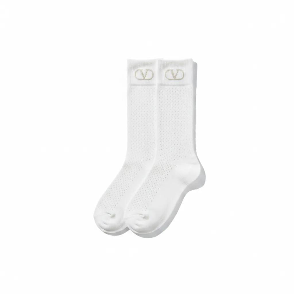 PERFORATED COTTON SOCKS WITH VLOGO