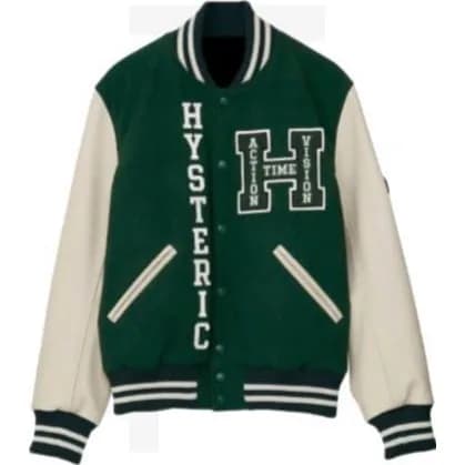 HYSTERIC GLAMOUR See No Evil Embroidered Varsity Jacket