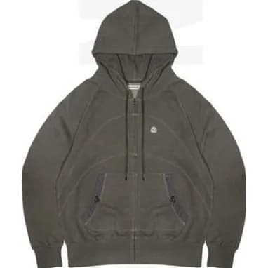 NewJeans String Pocket Hood Zip-Up Khaki