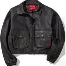 BITTER CELLS Star Leather Jacket Washed Overfit