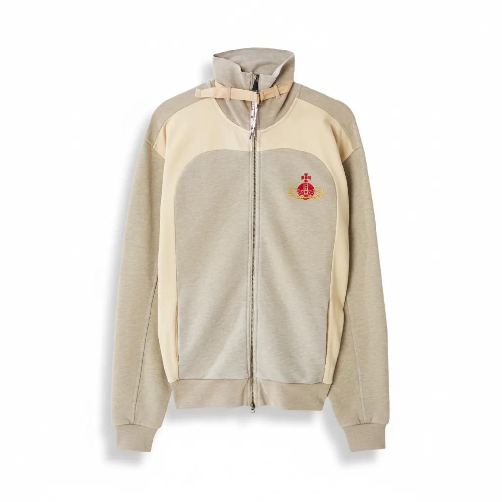 Sand Overdyed Allen Track Zip-Up Sweartshirt