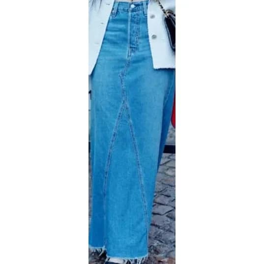 Chanel Blue Long Denim Skirt