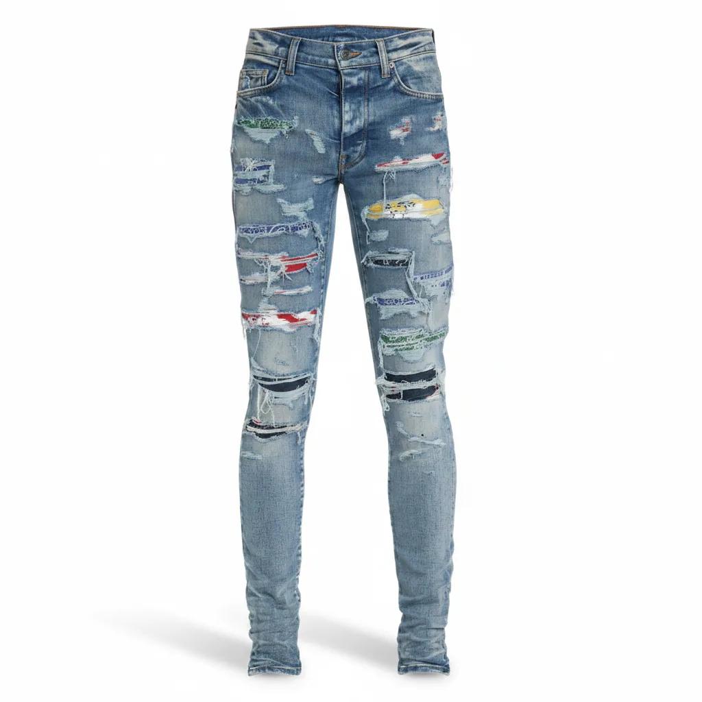 Rainbow Patch Skinny Clay Indigo Jeans
