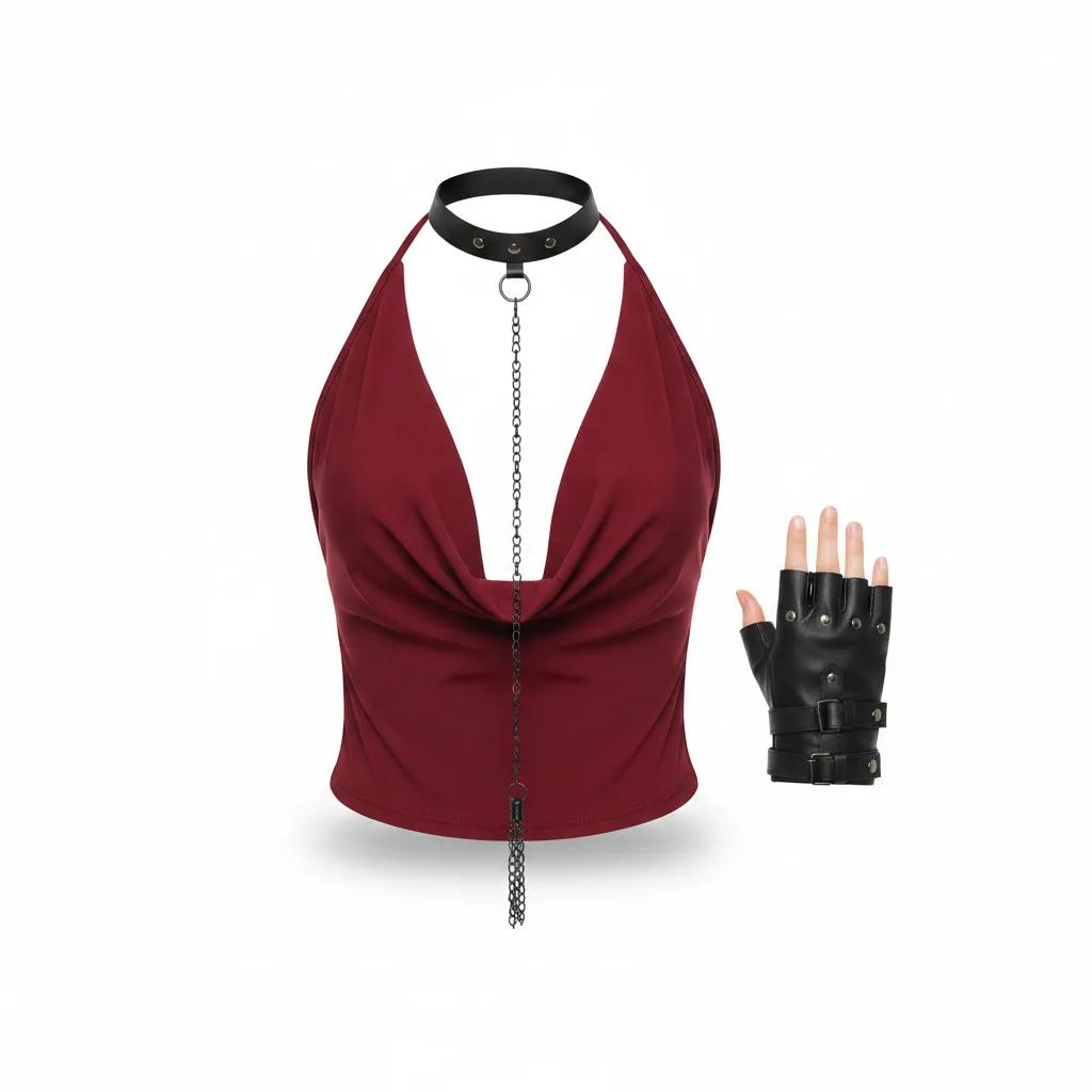 Crimson Chain Top