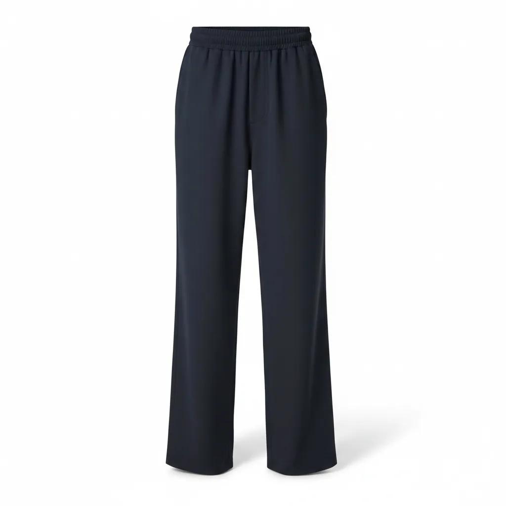 Silk And Cotton Twill Pants in Abyss
