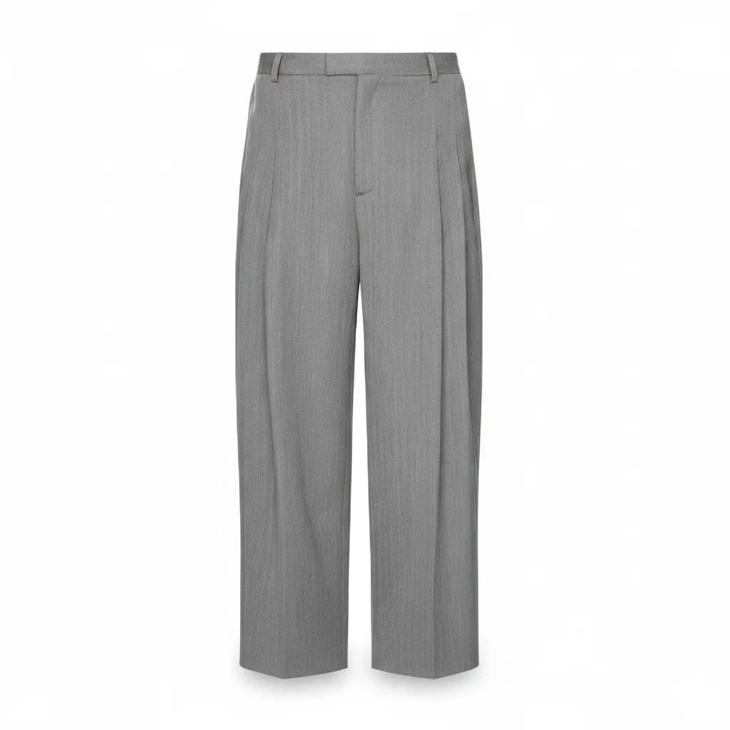 Wool Subtle Chevron Trousers