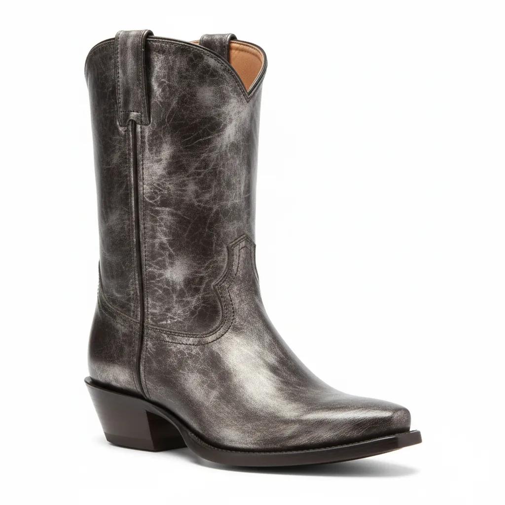 Sacha Metallic Leather Western Boot