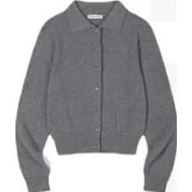 LOW CLASSIC Merino Cashmere Cardigan_ Melange Grey