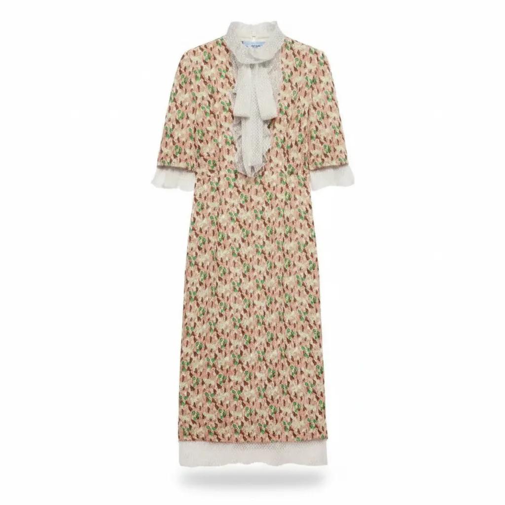 printed georgette midi dress