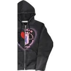 MUSEUMVISITOR Sprayed Half Zip-Up Hoodie