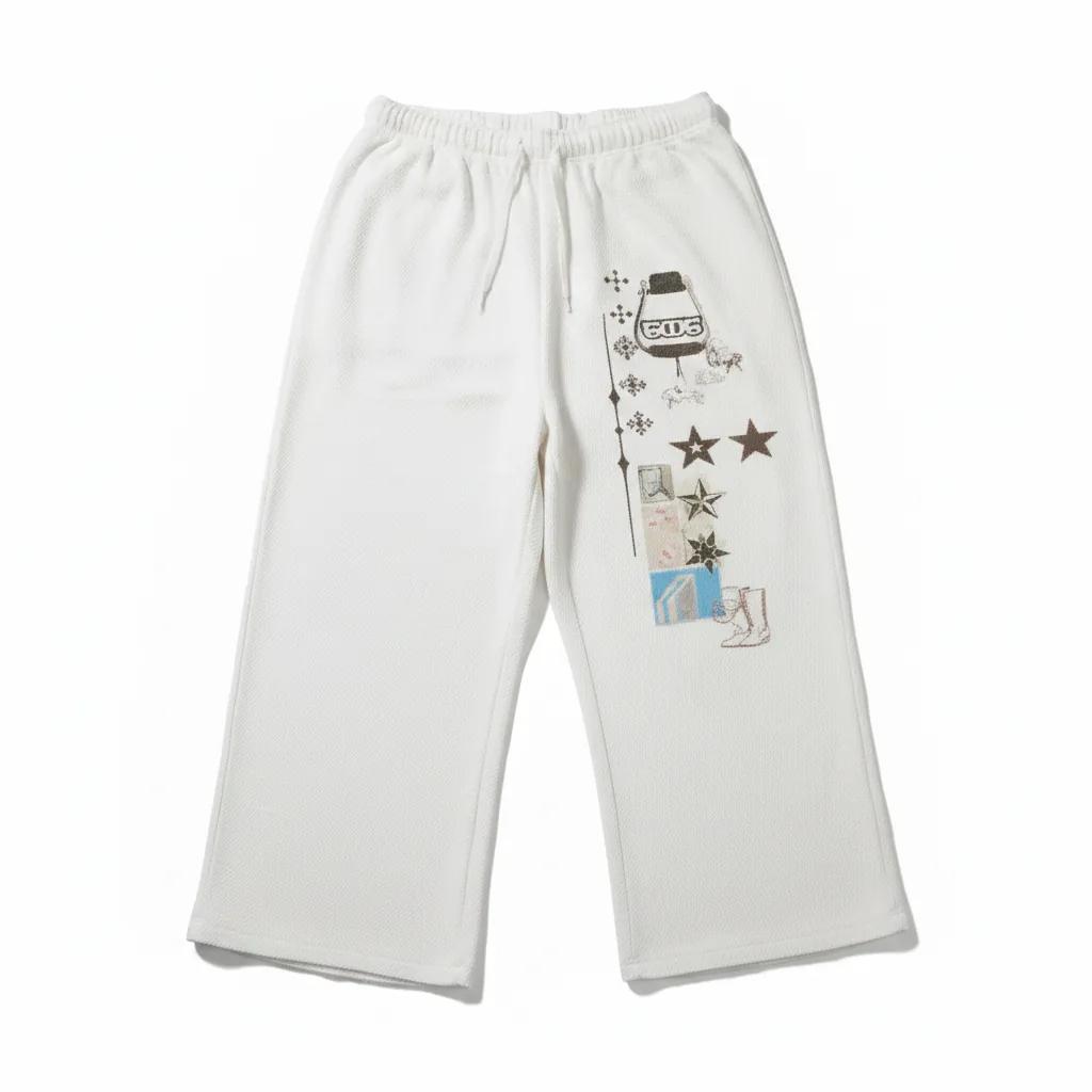 Printed Waffle Pants