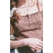 RONRON Heart Button Golgi Sleeveless Eyelet