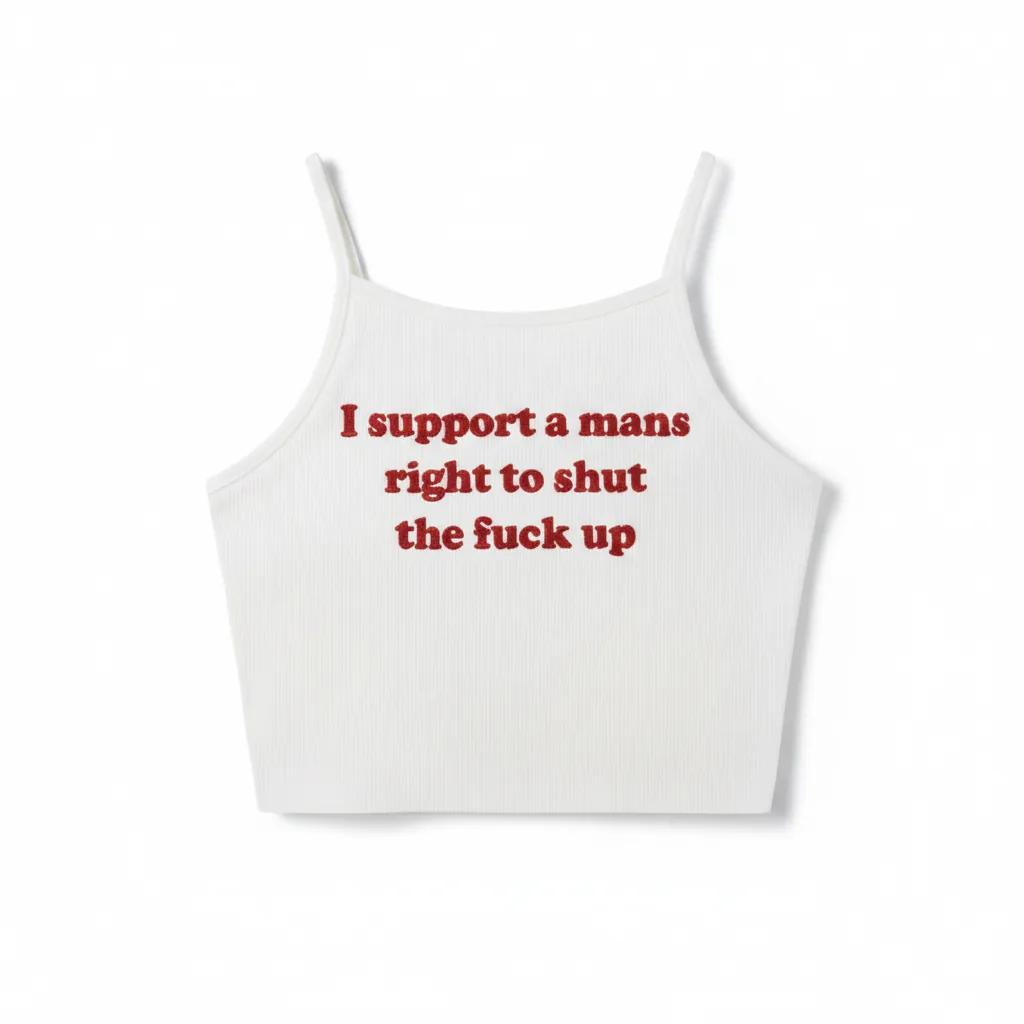 Support A Mans Right Y2K Crop Tank Top