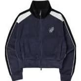 Cropped Velour Zip-Up