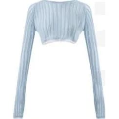 OSMOS Trellis Mohair Contrast Cropped Pullover