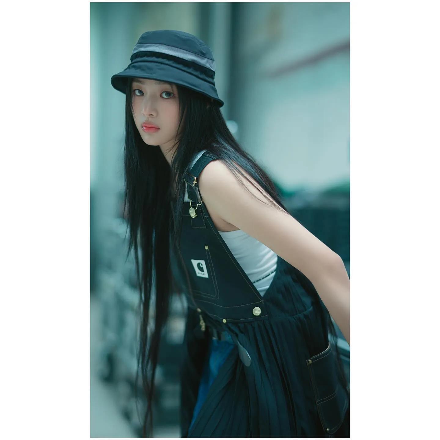 Lisa in chic nautical streetwear