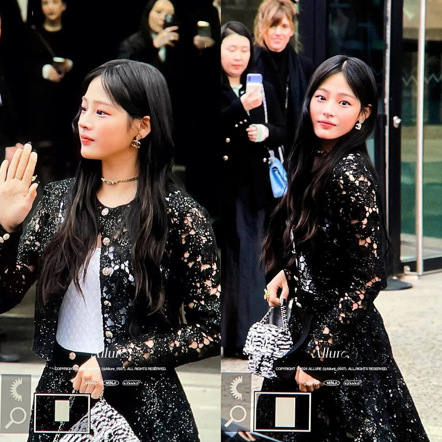 Jisoo elegant black lace dress look