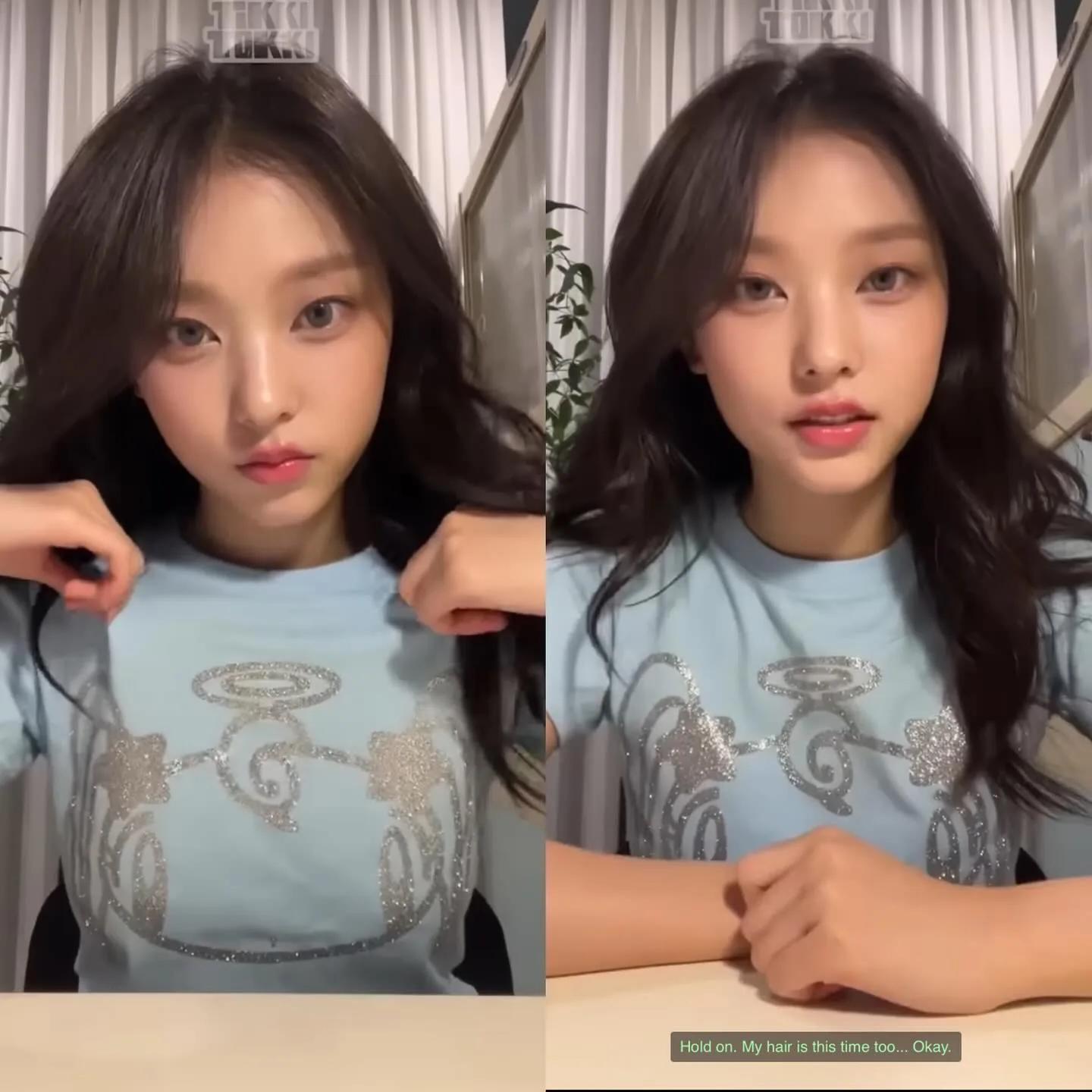 Lisa casual look in light blue top