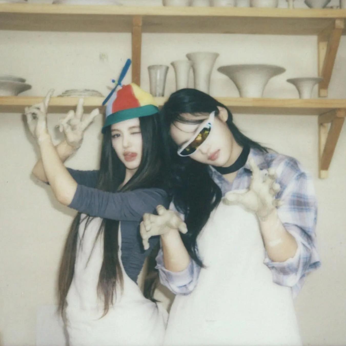 TWICE members in casual studio photoshoot