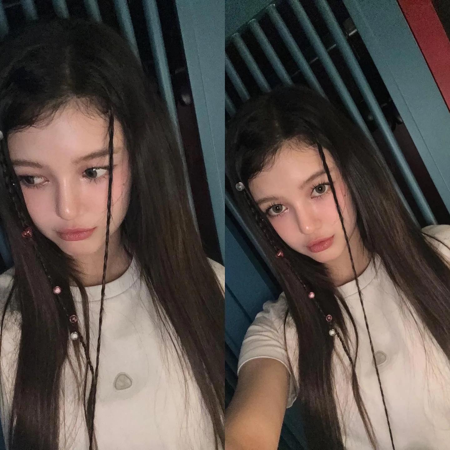 Jennie's casual white tee look