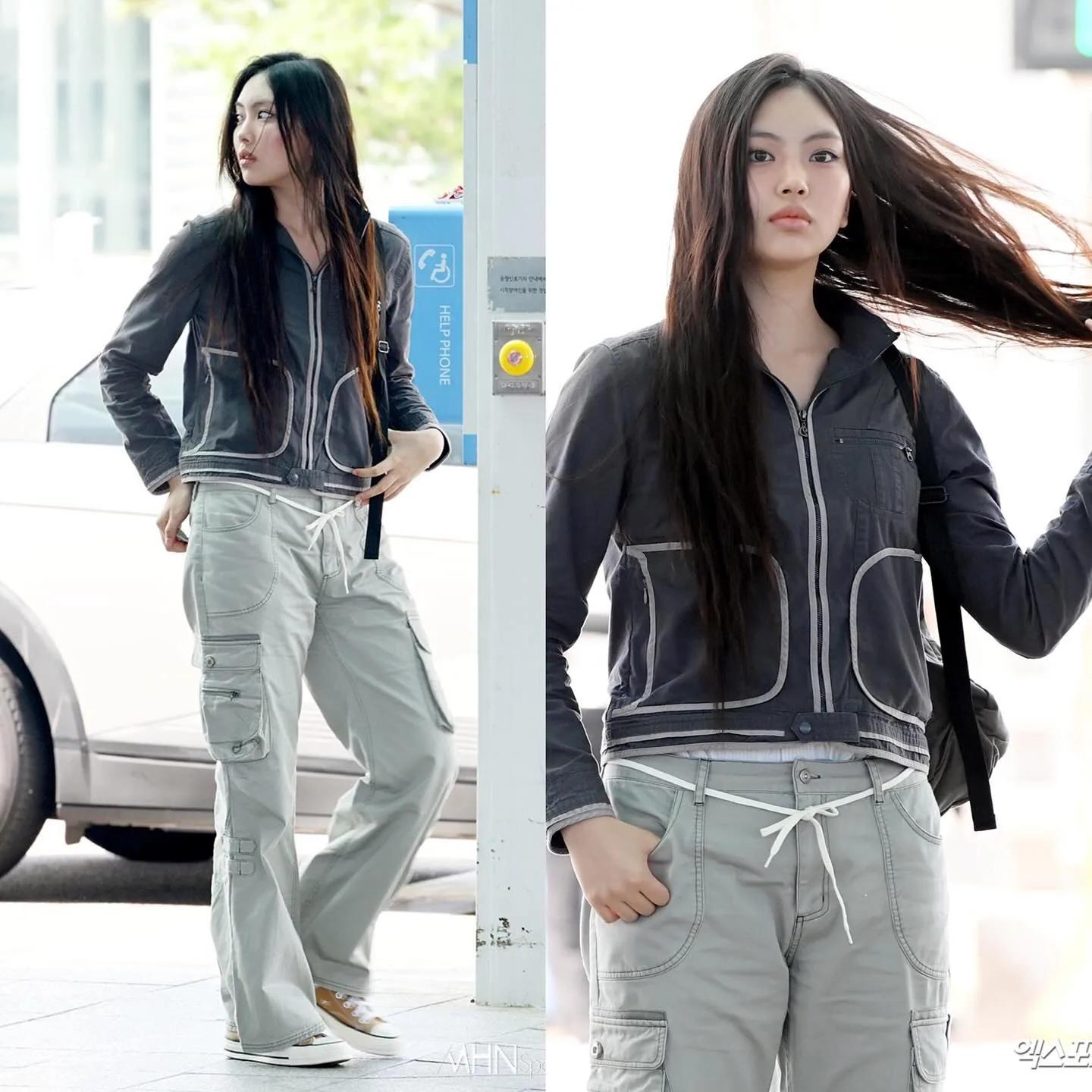 Lisa airport look in cargo pants
