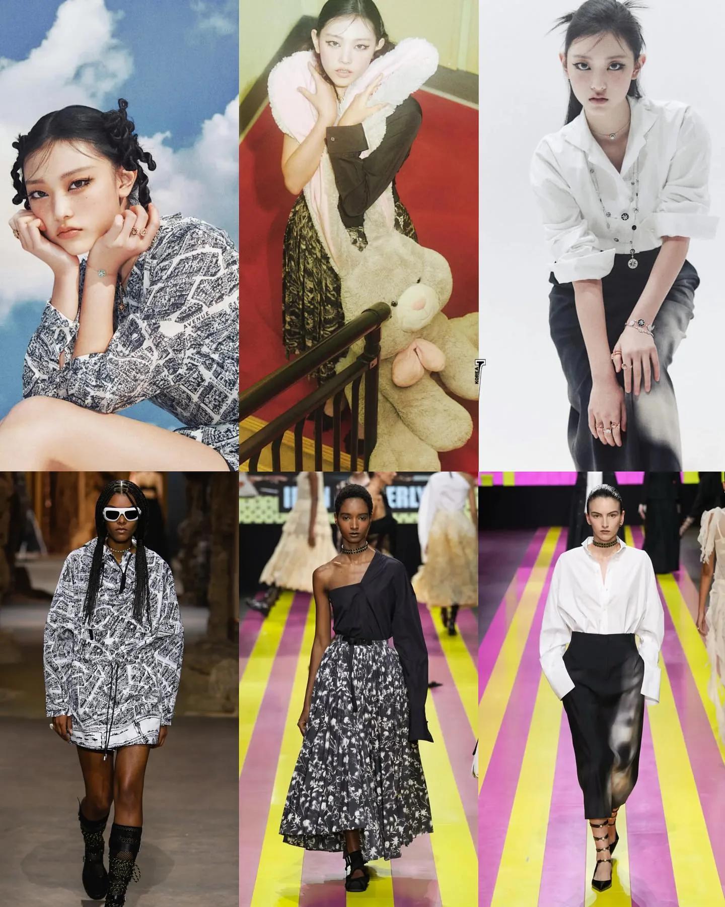 Jennie in monochrome patterned mini dress