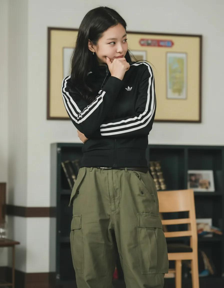 Jennie casual streetwear look