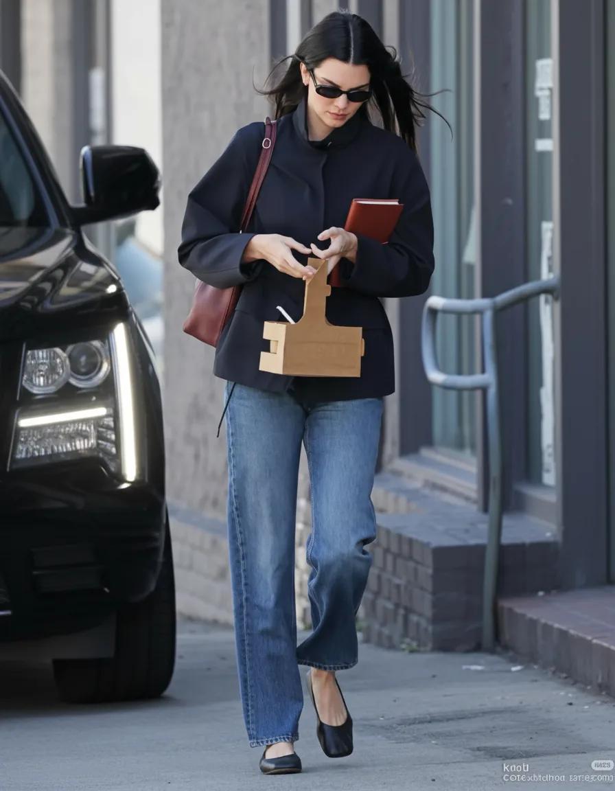 Kendall Jenner street style in minimalist luxury outfit