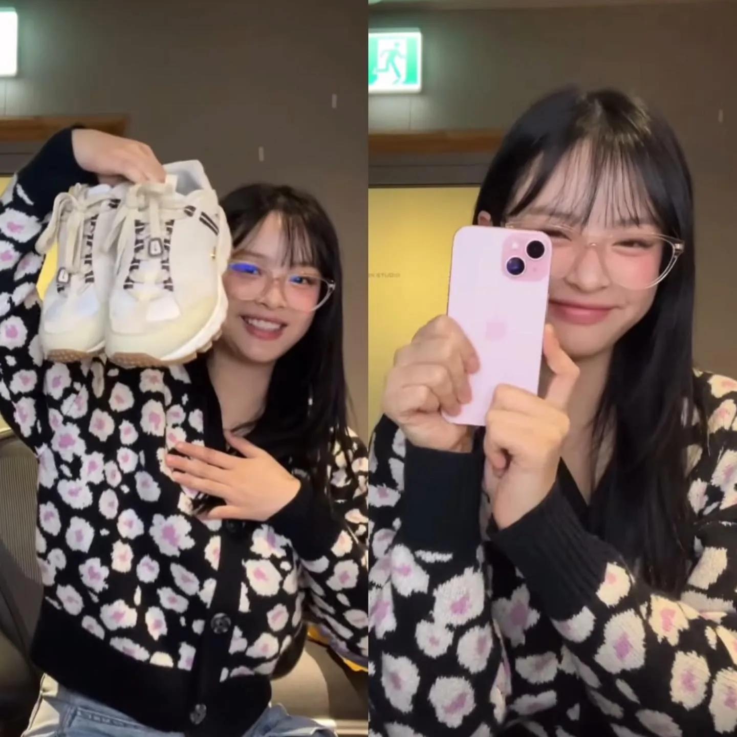 Jennie's cozy floral knitwear look
