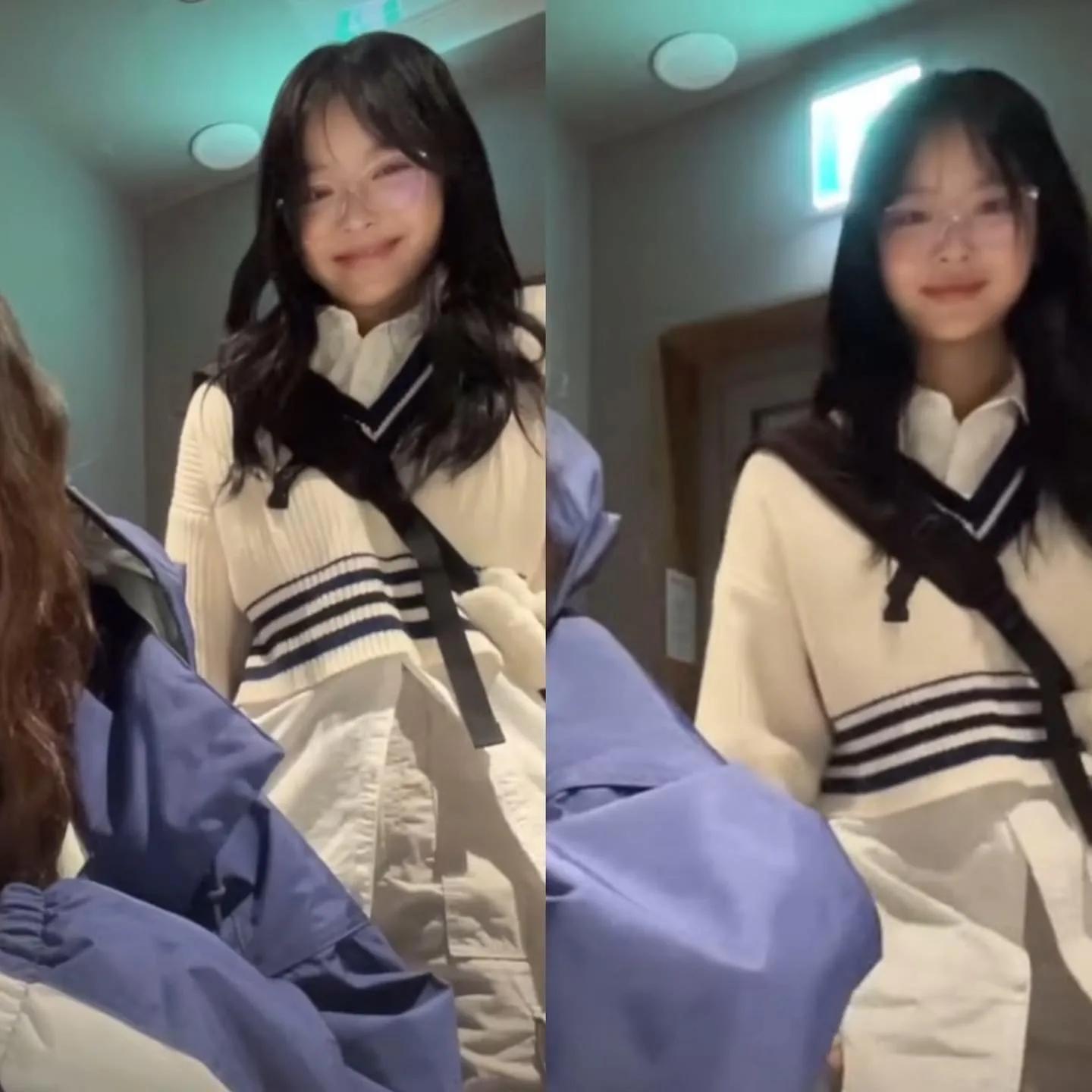 Nayeon in cozy striped loungewear