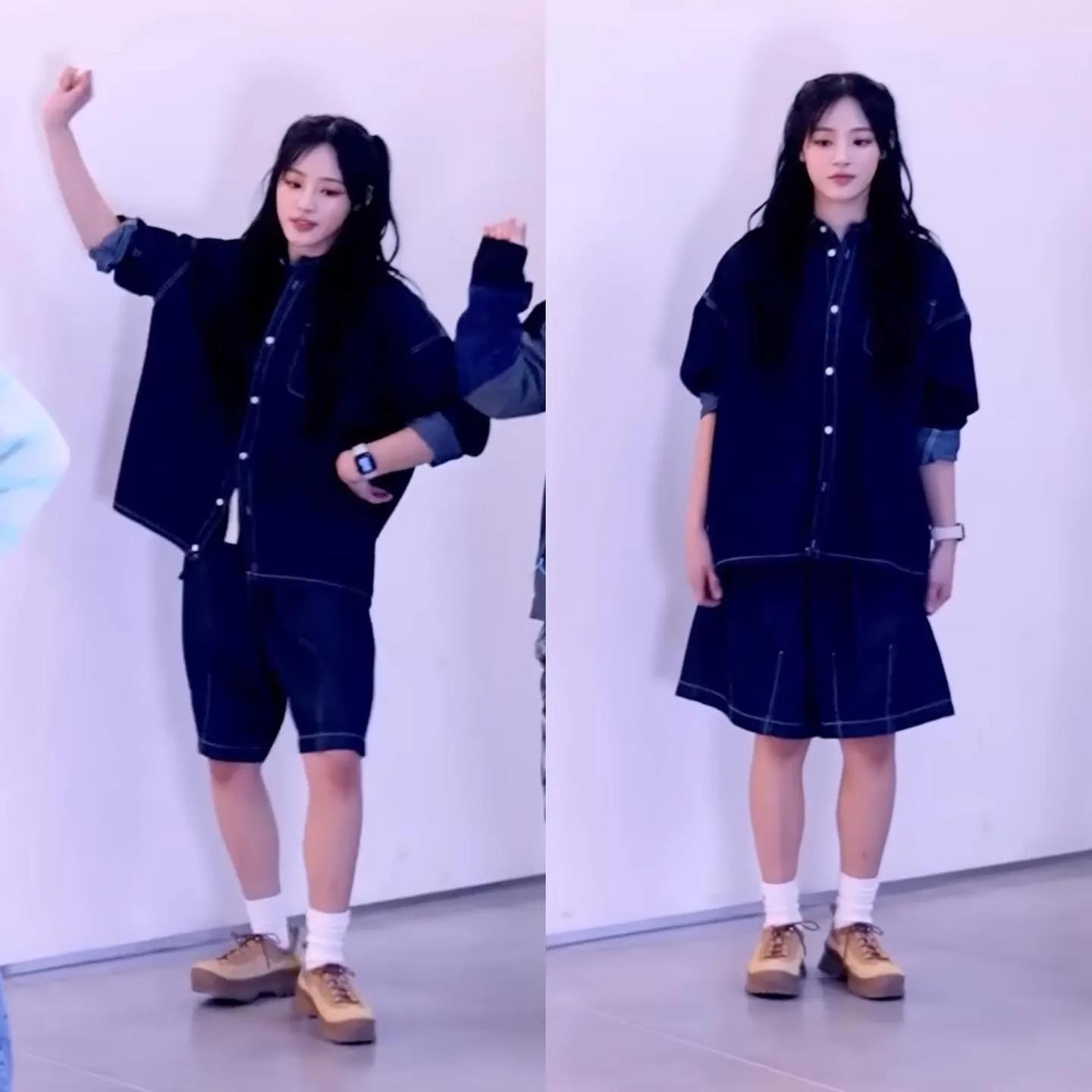 Lisa in oversized navy set