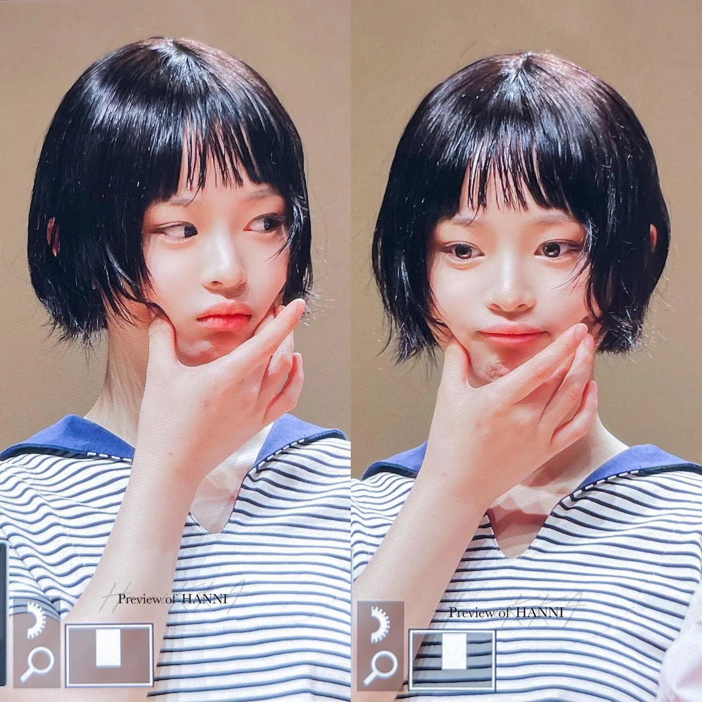 Sana in striped knitwear photoshoot
