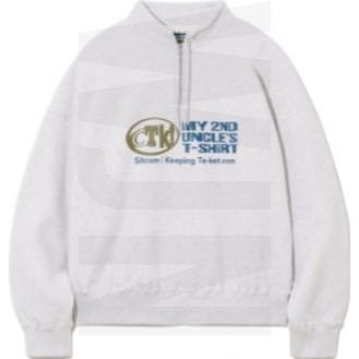 teket Uncle's Half Zip-Up Sweatshirt _ Melange Gray