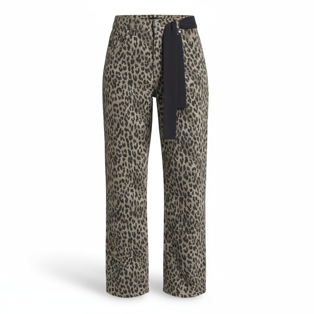 Leopard Straight Pants