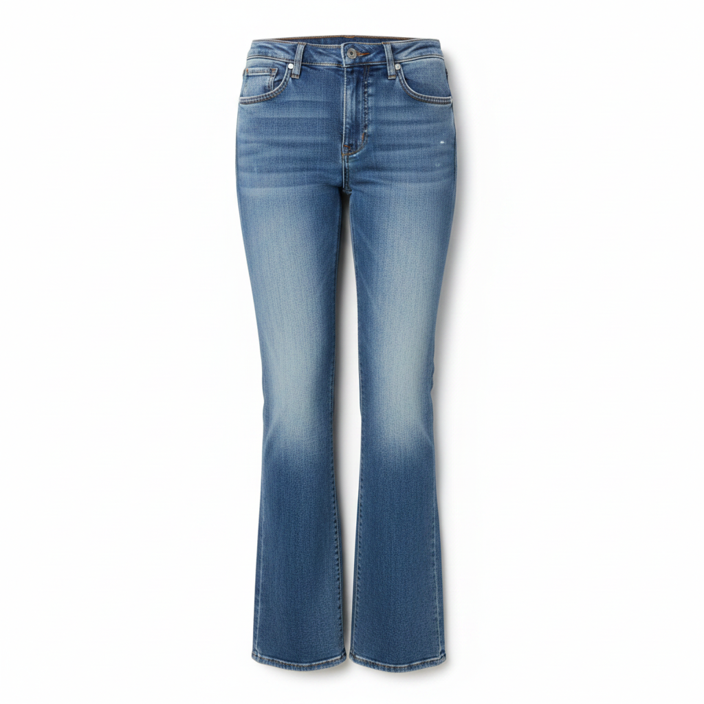 Washed Flare Jeans Low Waist Denim