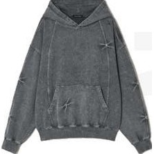 MAISON MINED Pinched Washed Hoodie_Charcoal