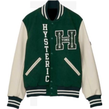 HYSTERIC GLAMOUR See No Evil Embroidered Varsity Jacket