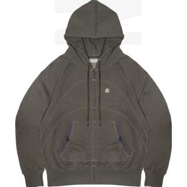 NewJeans String Pocket Hood Zip-Up Khaki