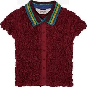 Brain Dead Crochet Collared Kass Shirt _ Plum